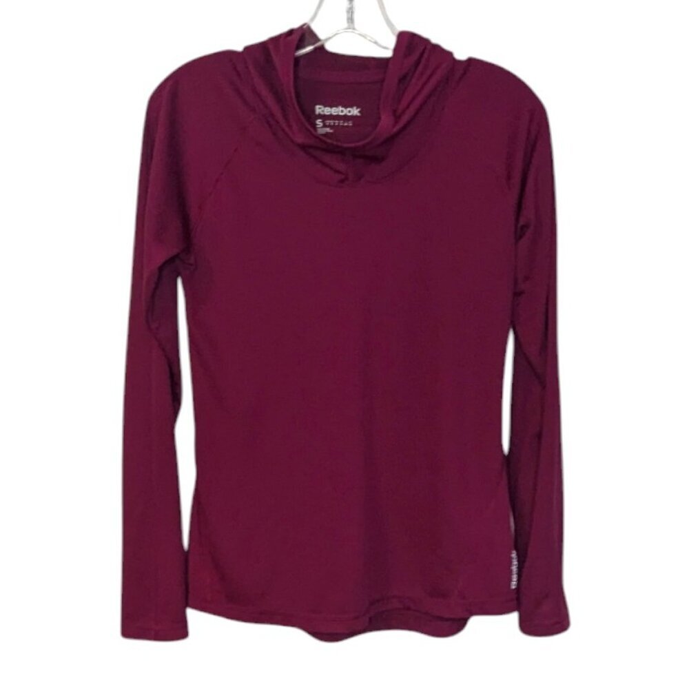 Reebok Cowl-Neck Speedwick Burgundy Hoodie - SZ S
